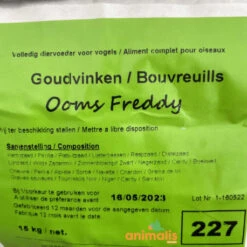 Devant -Fournitures Pour Oiseaux melange de graines pour bouvreuils ooms freddy 227 15kg hoebregts 1